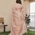 Peach color tissue linen zari weaving border saree with blouse