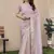 Purple color tissue linen zari weaving border saree with blouse