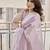 Purple color tissue linen zari weaving border saree with blouse