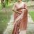 Coffee color tussar silk checks printed style kanth weaving saree
