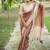 Coffee color tussar silk checks printed style kanth weaving saree