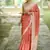 Orange color tussar silk checks printed style kanth weaving saree