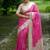 Pink color tussar silk checks printed style kanth weaving saree