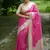 Pink color tussar silk checks printed style kanth weaving saree