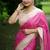 Pink color tussar silk checks printed style kanth weaving saree
