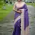 Wine color tussar silk checks printed style kanth weaving saree