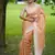 Yellow color tussar silk checks printed style kanth weaving saree