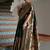 Dark green color banarasi silk paithani zari weaving saree