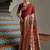 Brown color banarasi silk paithani zari weaving saree