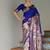 Royal blue color banarasi silk paithani zari weaving saree
