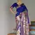Royal blue color banarasi silk paithani zari weaving saree
