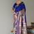 Royal blue color banarasi silk paithani zari weaving saree