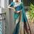 Sea green color banarasi silk paithani meena zari weaving saree