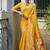 Yellow color banarasi silk paithani meena zari weaving saree