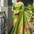 Light green color banarasi silk paithani meena zari weaving saree