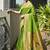 Light green color banarasi silk paithani meena zari weaving saree