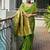 Light green color banarasi silk paithani meena zari weaving saree