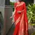 Red color banarasi silk paithani meena zari weaving saree
