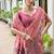Pink color chanderi cotton resham weaving party wear saree