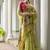 Green color chanderi cotton resham weaving party wear saree