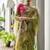 Green color chanderi cotton resham weaving party wear saree