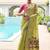 Green color chanderi cotton resham weaving party wear saree