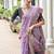 Levender color chanderi cotton resham weaving party wear saree