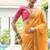 Yellow color chanderi cotton resham weaving party wear saree