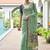 Sea green color chanderi cotton resham weaving party wear saree