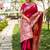 Pink color handloom raw silk weaving pallu saree