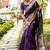 Purple color handloom raw silk weaving pallu saree