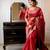 Red color handloom raw silk weaving pallu saree