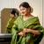Mehandi green color handloom raw silk weaving pallu saree