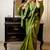 Mehandi green color handloom raw silk weaving pallu saree