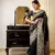 Black color handloom  silk blend weaving pallu saree