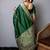 Green color handloom raw silk weaving pallu saree