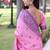 Pink color banglori handloom raw silk waving buttis saree