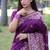 Purple color banglori handloom raw silk waving buttis saree