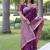 Purple color banglori handloom raw silk waving buttis saree