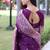 Purple color banglori handloom raw silk waving buttis saree