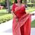 Red color banglori handloom raw silk waving buttis saree
