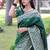Green color banglori handloom raw silk waving buttis saree