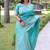 Sky blue color banglori handloom raw silk waving buttis saree