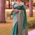 Sea green color banglori handloom raw silk waving buttis saree