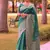 Sea green color banglori handloom raw silk waving buttis saree
