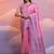 Pink color banglori handloom raw silk waving saree