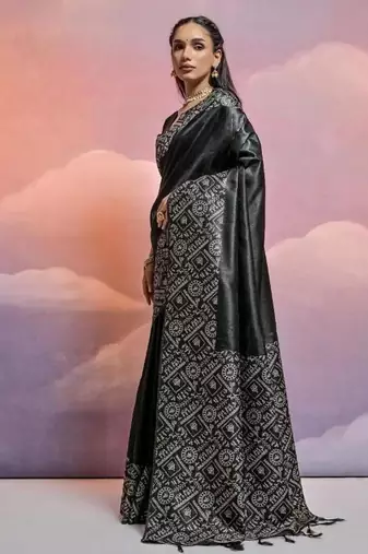 Back color banglori handloom  silk blend waving saree
