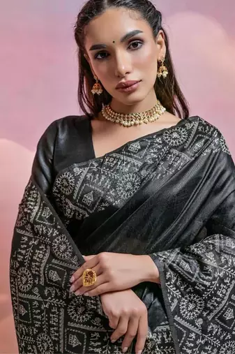 Back color banglori handloom  silk blend waving saree