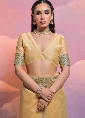Chiku color banglori handloom  silk blend waving saree 2
