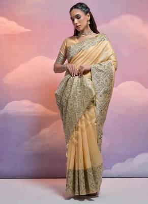 Chiku color banglori handloom  silk blend waving saree 3